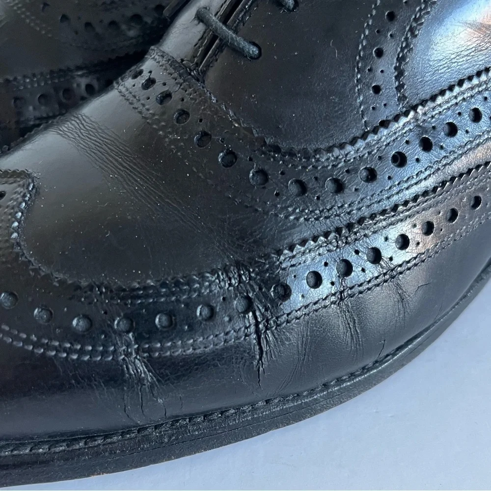 Allen Edmonds McAllister Oxford Wingtip Dress Shoes Black Leather 9.5